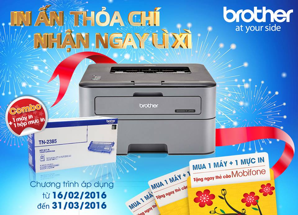 Lì xì đầu năm của Brother Chương trình áp dụng từ 16/02/2016 - 31/03/2016